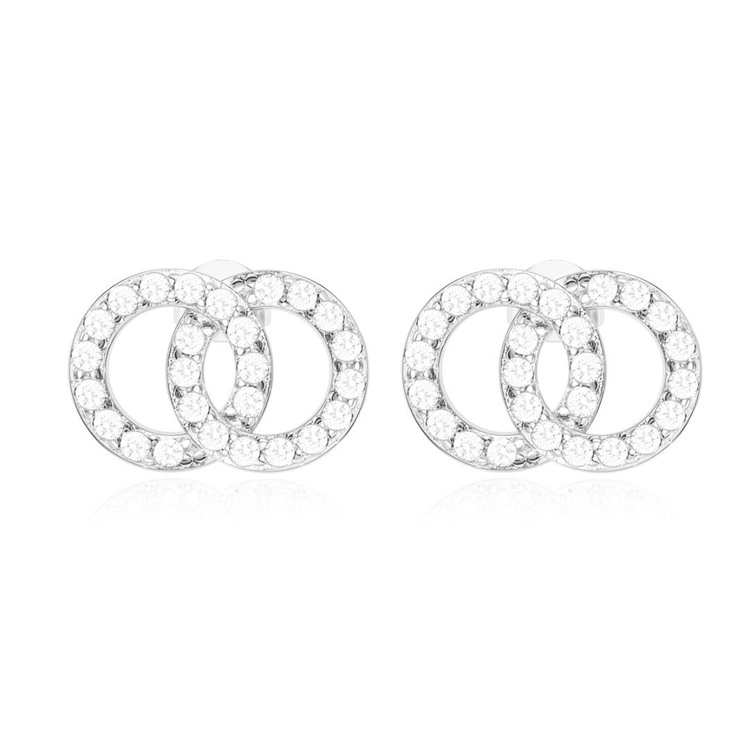 Forever Earrings 18K White Gold Vermeil & Cubic Zirconia