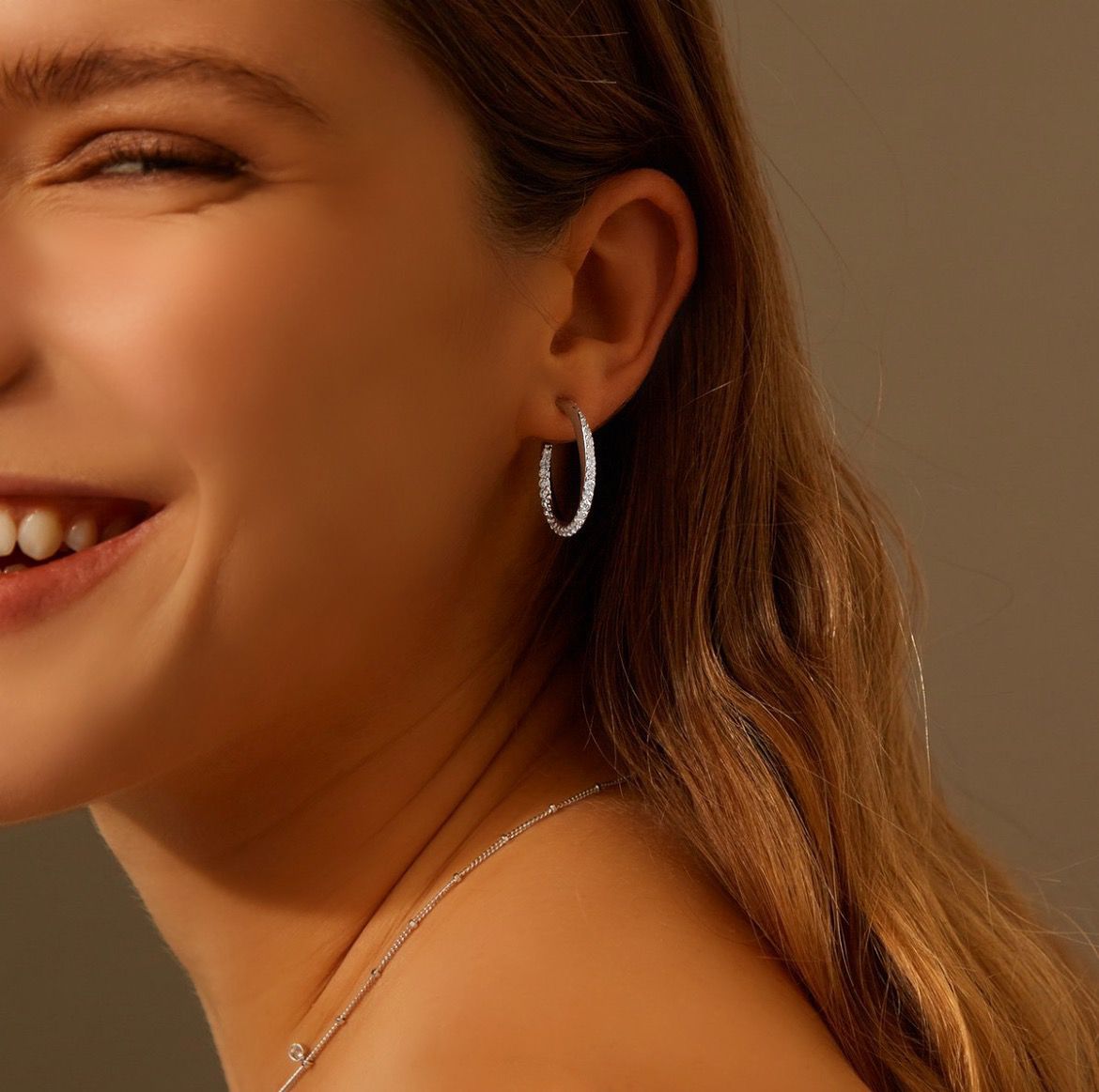 white gold hoop earrings