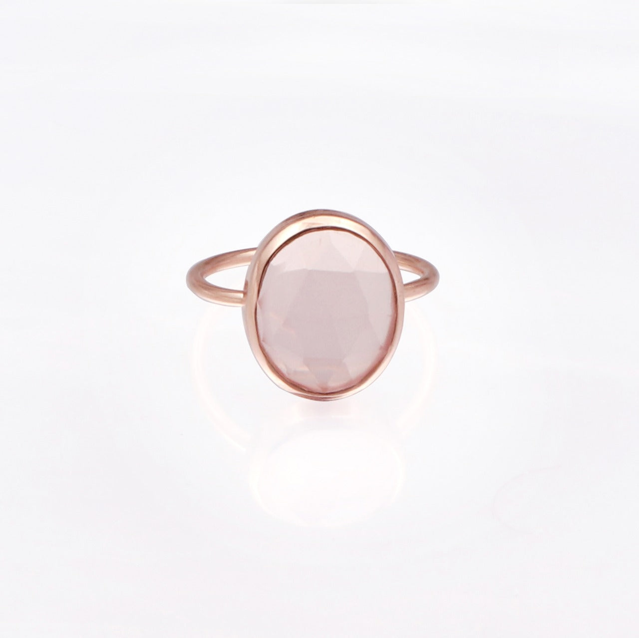 Rose Quartz Statement Ring/18k Rose Gold & Crystal Rose Quartz - infinityXinfinity.co.uk