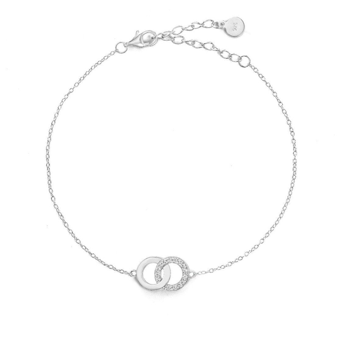 Circle Bracelet/18K White Gold & Premium Cubic Zirconia - infinityXinfinity.co.uk