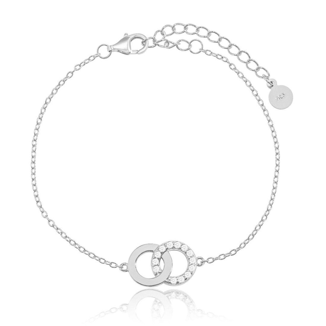 Circle Bracelet 18K White Gold Vermeil & Premium Cubic Zirconia