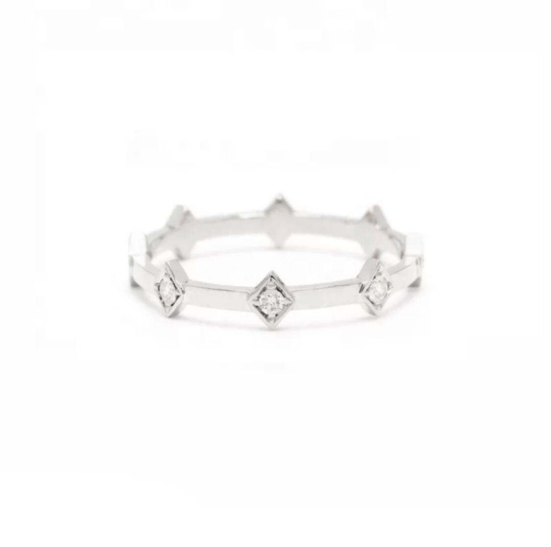 Eternity Ring Crown 18K White Gold Vermeil & Premium Cubic Zirconia