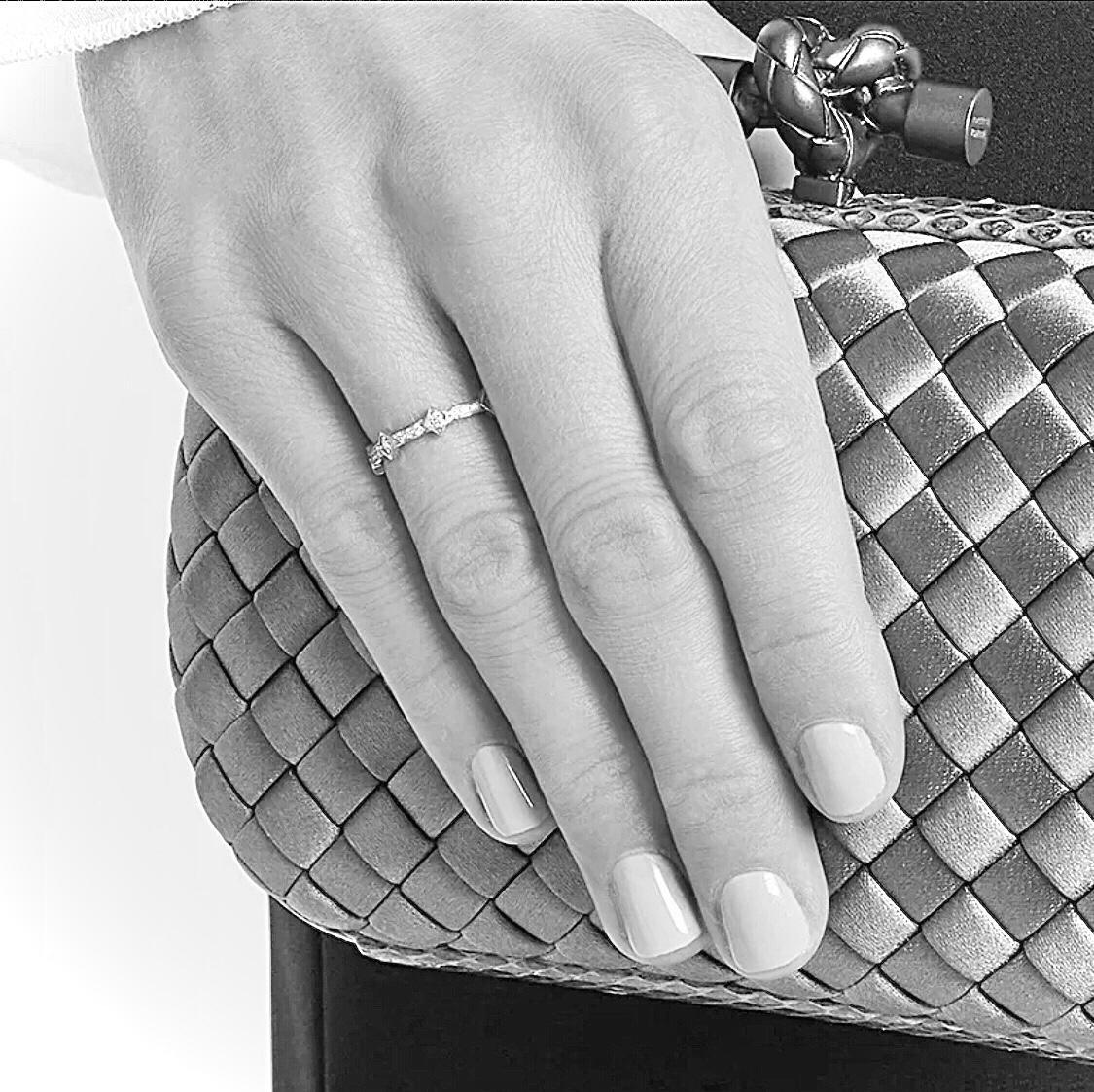 Crown Eternity With Side Stones Ring/18k White Gold & Premium Cubic Zirconia - infinityXinfinity.co.uk