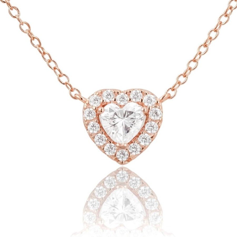 Heart Necklace Rose Gold
