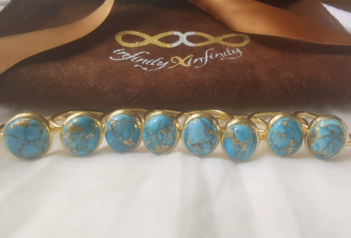 buy copper turquoise gold Ring