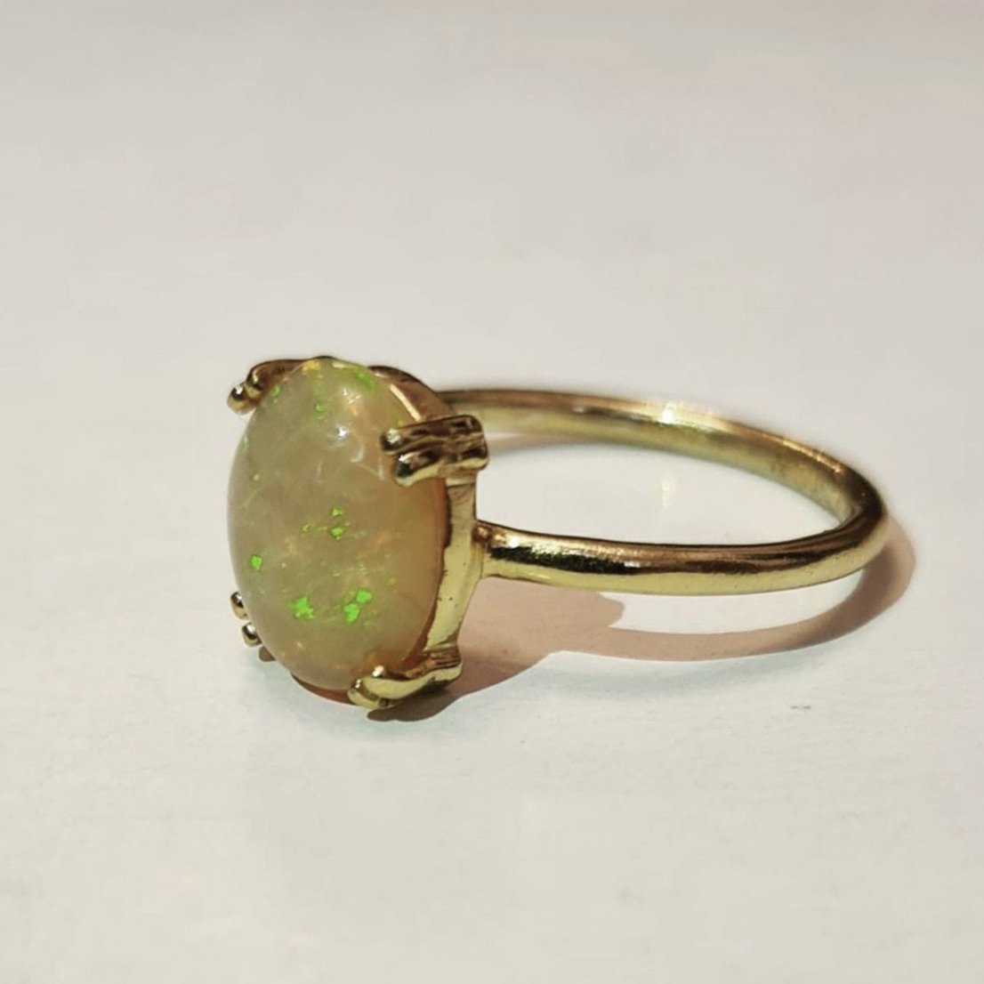 Fire Red Opal Ring/18k Yellow Gold Vermeil - infinityXinfinity.co.uk