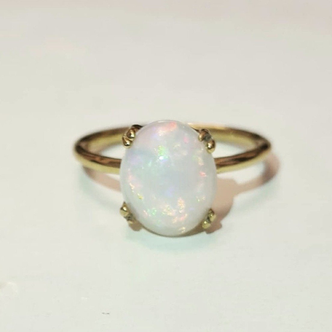 Opal Ring/18k Yellow Gold Vermeil - infinityXinfinity.co.uk