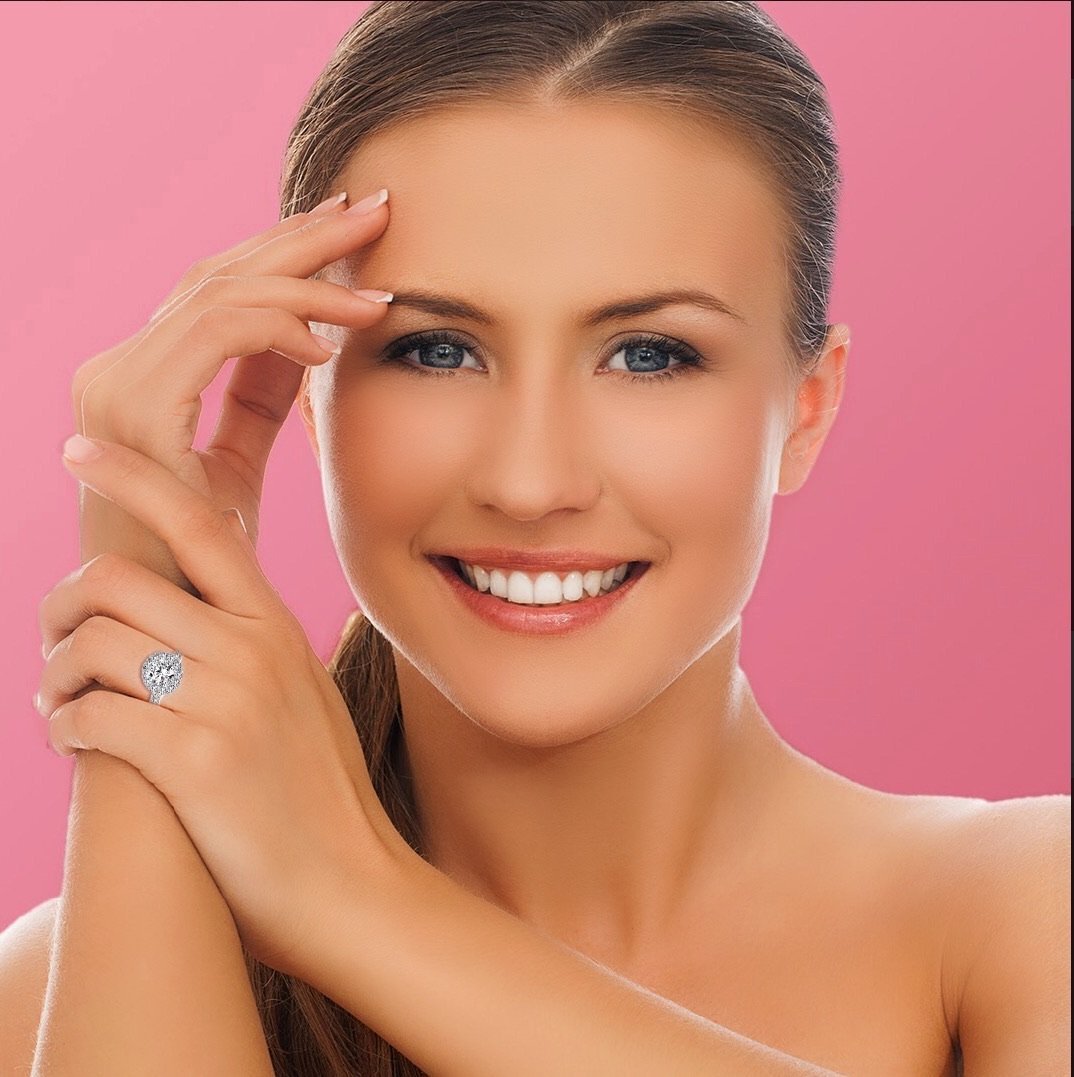 buy halo ring 18k white gold