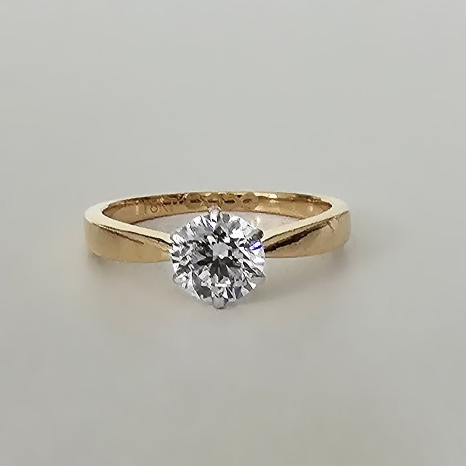 1 Carat VVS Diamond Engagement Ring/18k Solid Yellow Gold Premium Diamonds - InfinityXInfinity