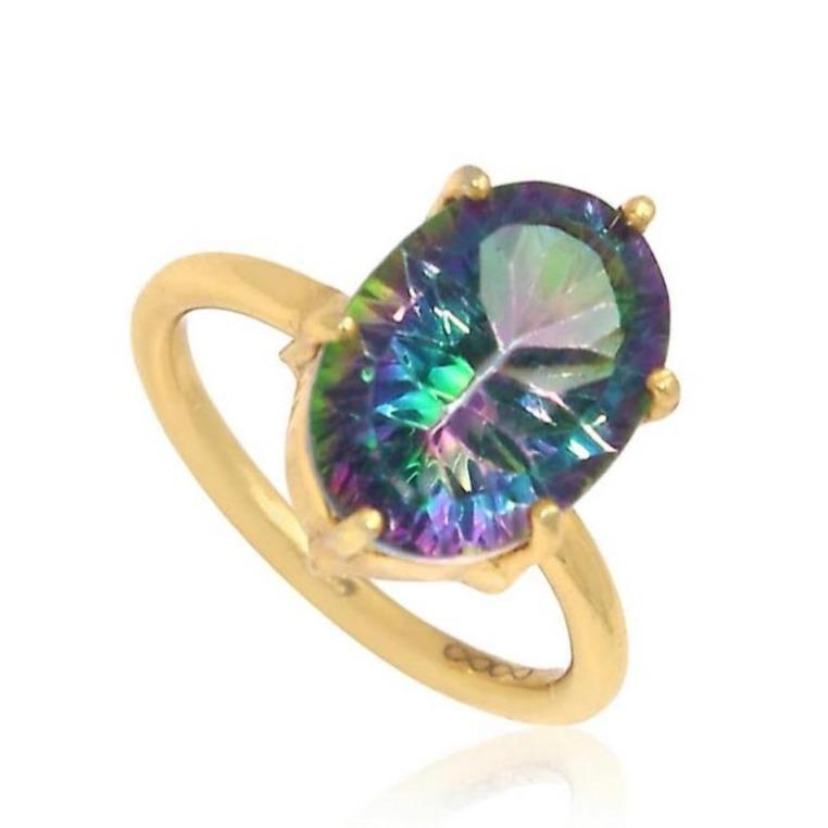 Universe Ring Mystic Topaz 18k Yellow Gold Vermeil