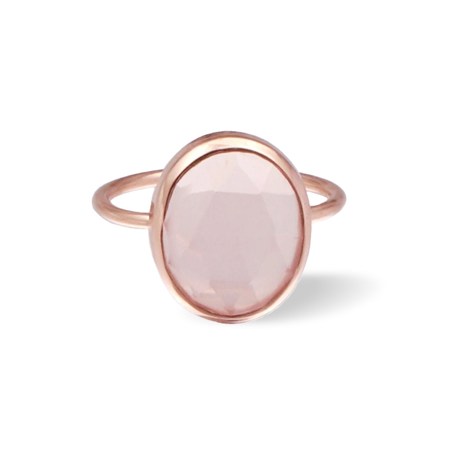Rose Quartz Statement Ring/18k Rose Gold & Crystal Rose Quartz - infinityXinfinity.co.uk