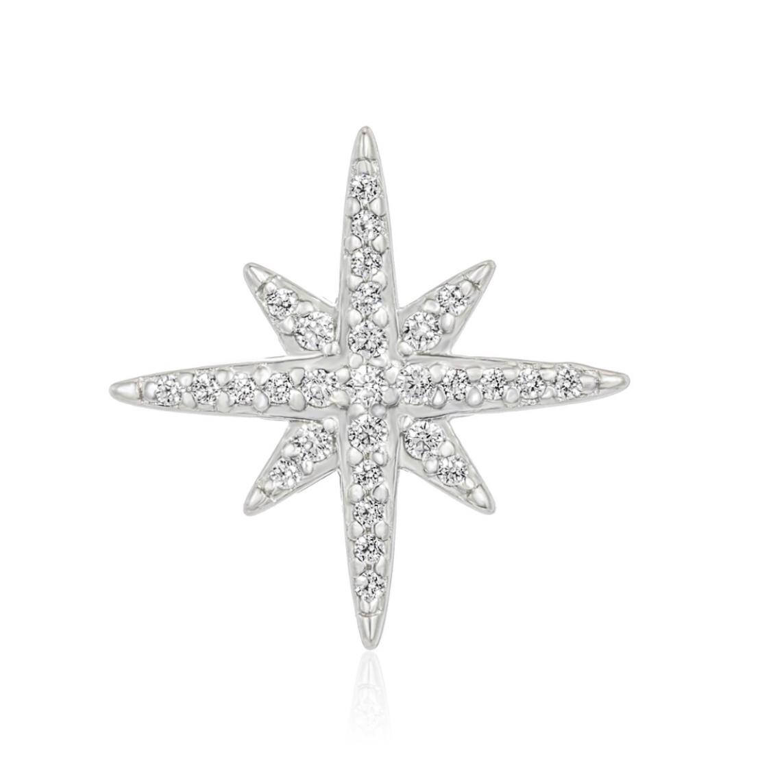 Starburst Stud Earrings/18K White Gold & Cubic Zirconia - infinityXinfinity.co.uk