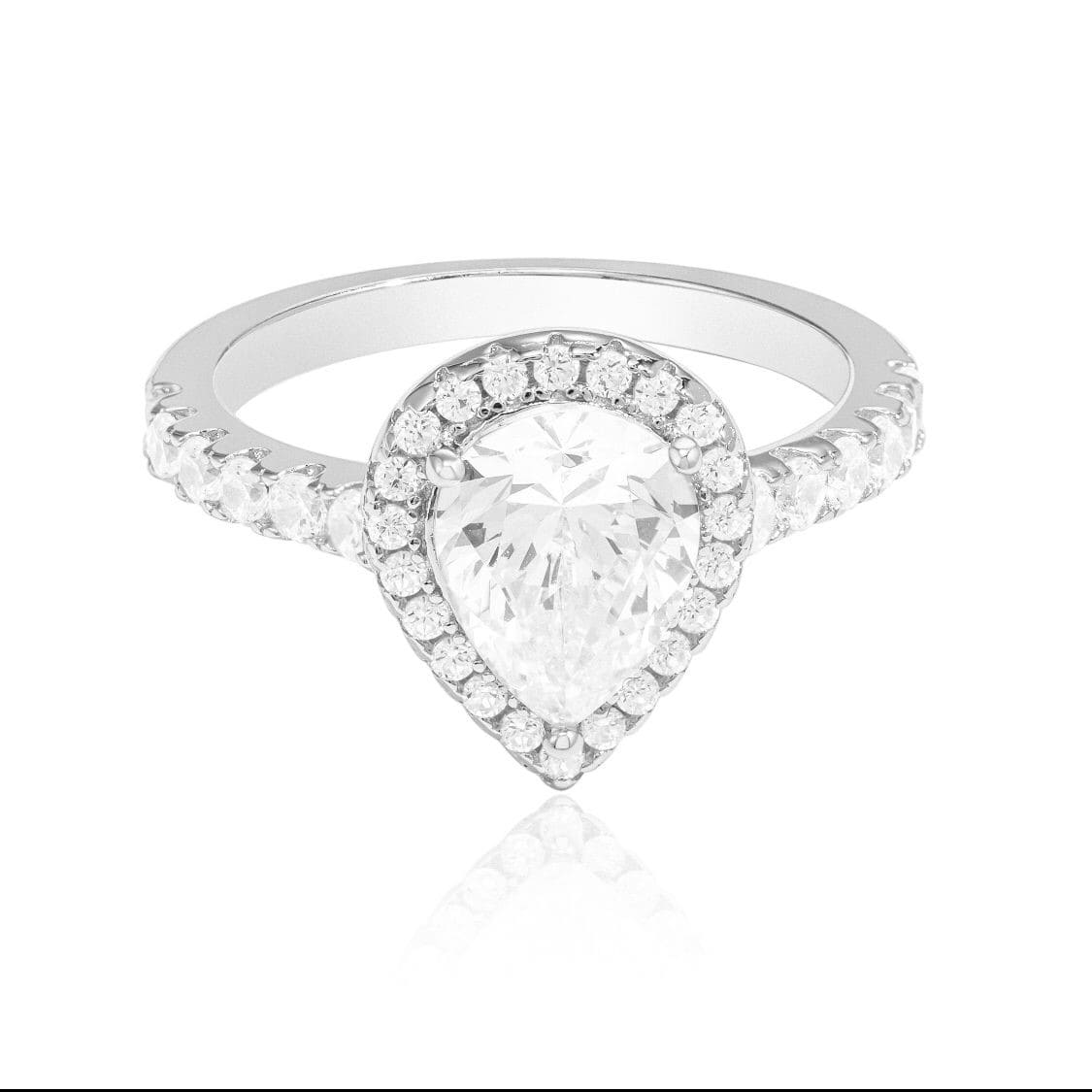 Teardrop Cocktail ring 18k white gold