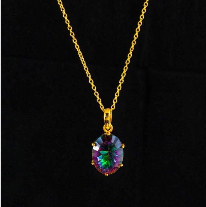 The Universe Necklace/18k Yellow Gold Vermeil & Mystic Topaz - infinityXinfinity.co.uk